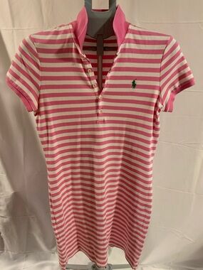 Ralph Lauren Polo T DRESS med pink/white